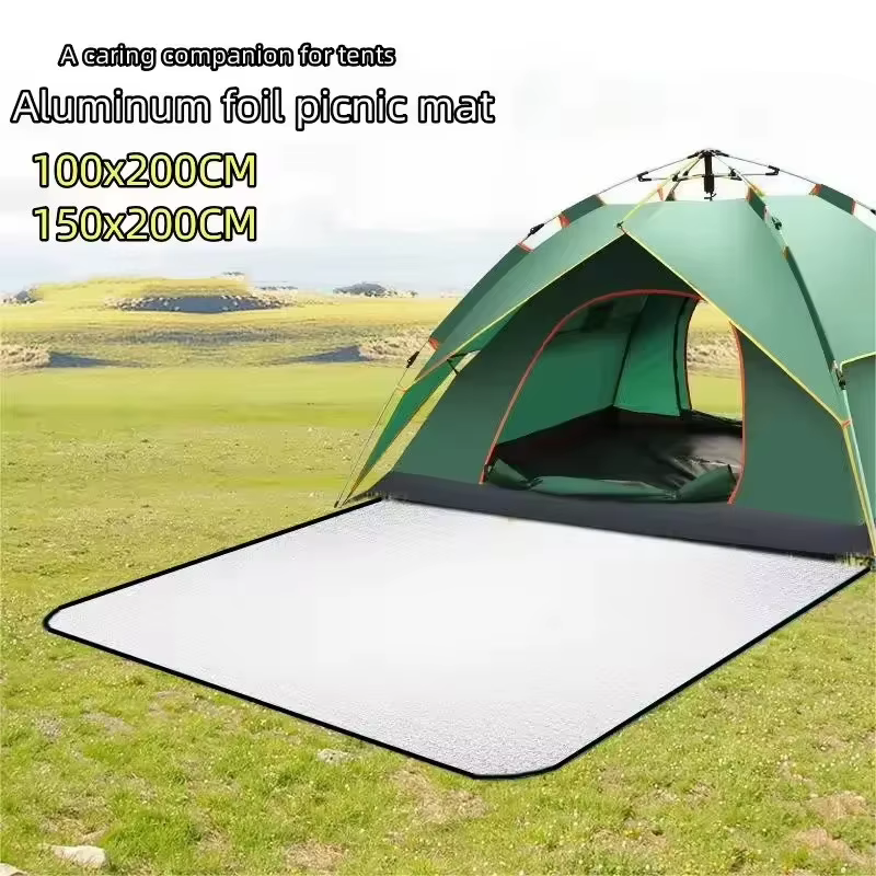 Tapis imperméable Double face Film d'aluminium tapis résistant à l'humidité tapis de pique-nique Portable tente extérieure Camping plage tapis résistant à l'humidité