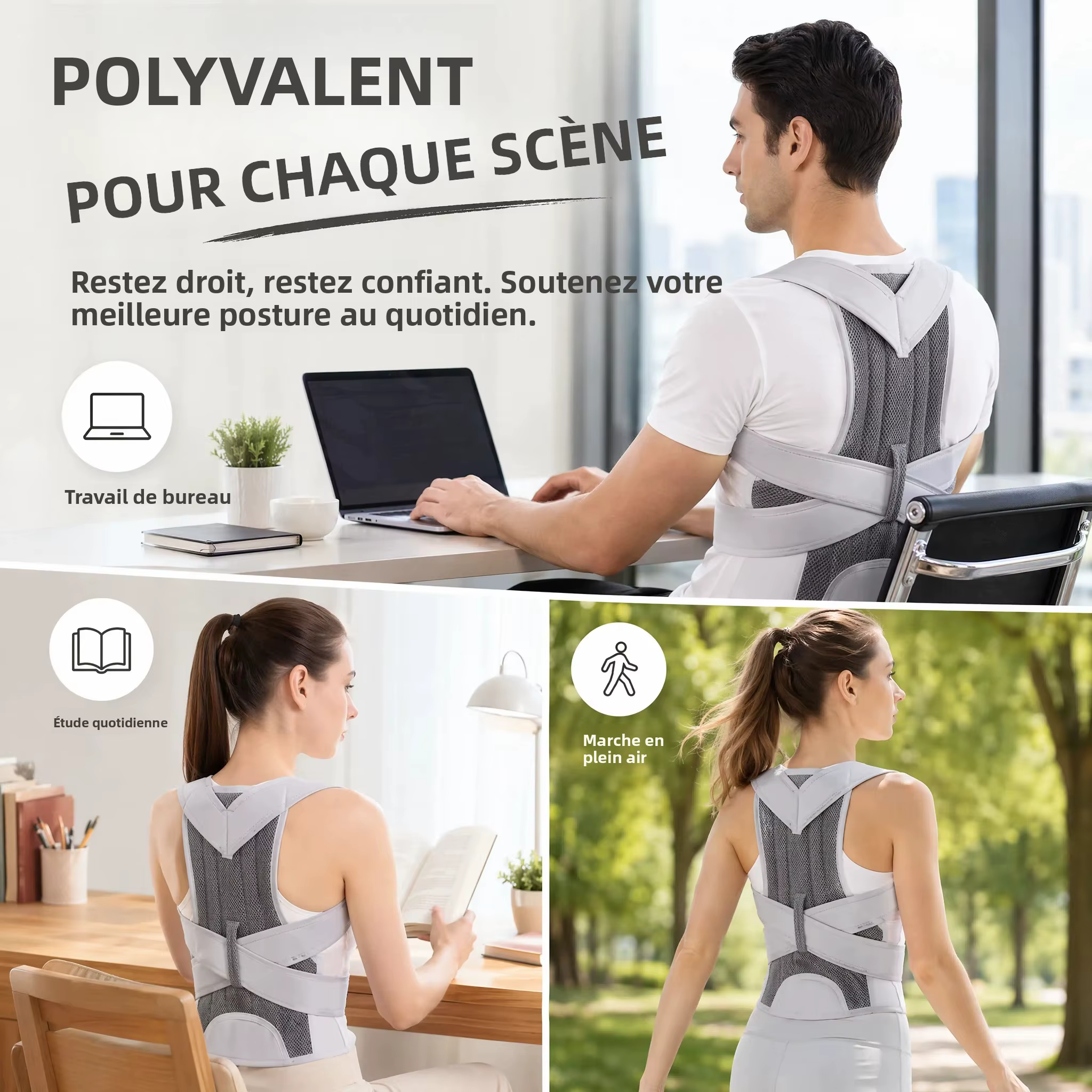 Nouvelle conception de ceinture dorsale pour corriger la posture