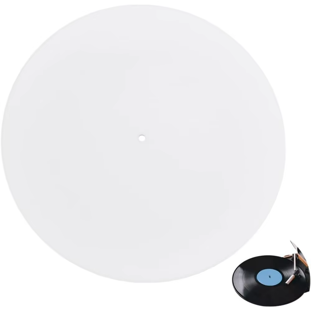 Tapis de plateau tournant en acrylique pour lecteur de vinyle, tapis de plateau blanc pour disques vinyles, 30cm