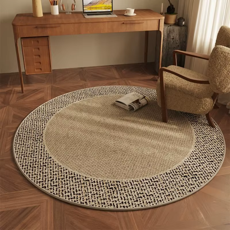 Tapis de chambre rond léger de luxe pour bureau