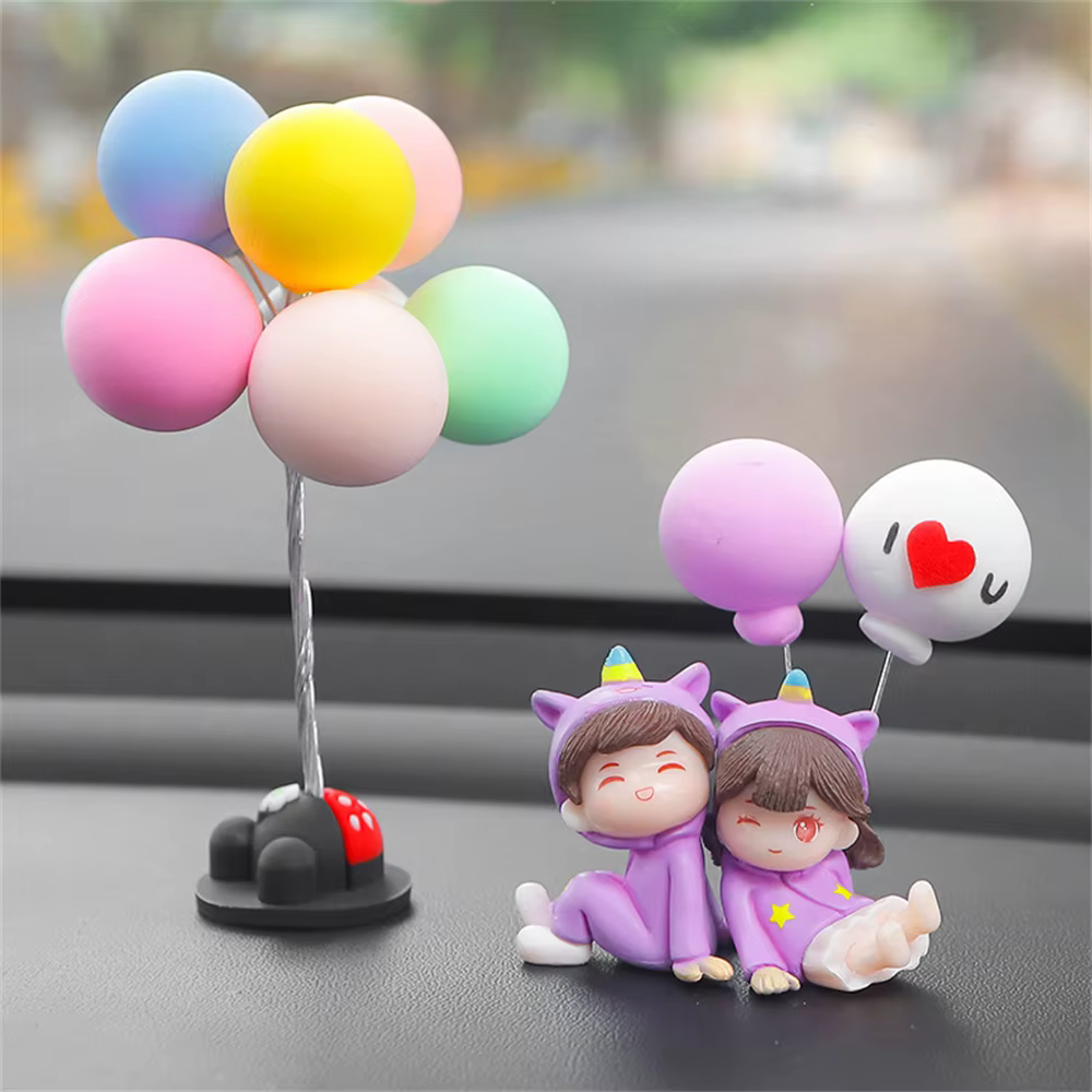 Vêtements de nuit licorne pour Couple, décoration de voiture, modèle de figurine de dessin animé, Console centrale automatique, ornements de tableau de bord, accessoires d'intérieur de voiture