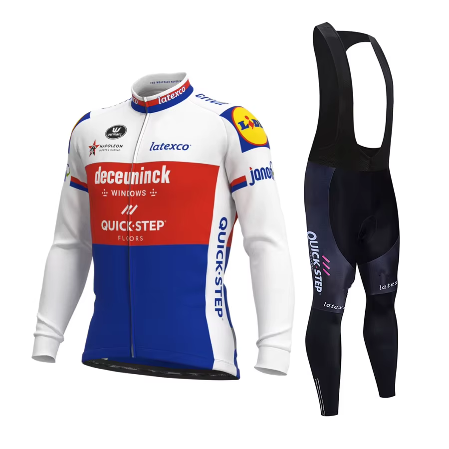 2025 QUICK STEP Pro Maillot de cyclisme ensemble à manches longues vtt vélo vêtements porter