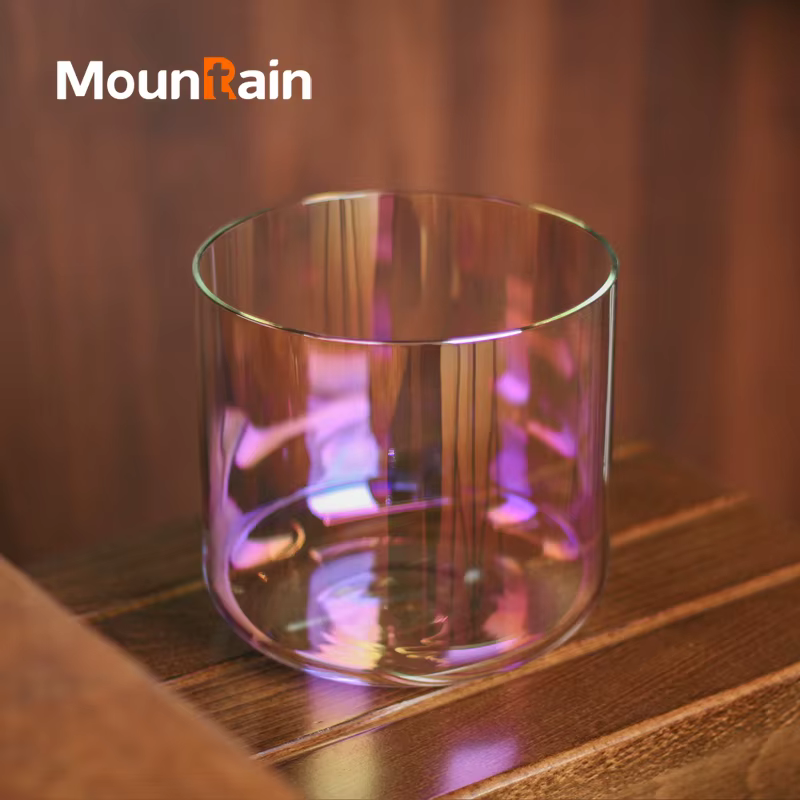 Bol chantant en cristal clair de méditation Muntain Rain Sound de 6 pouces pour la guérison sonore avec maillet en caoutchouc gratuit