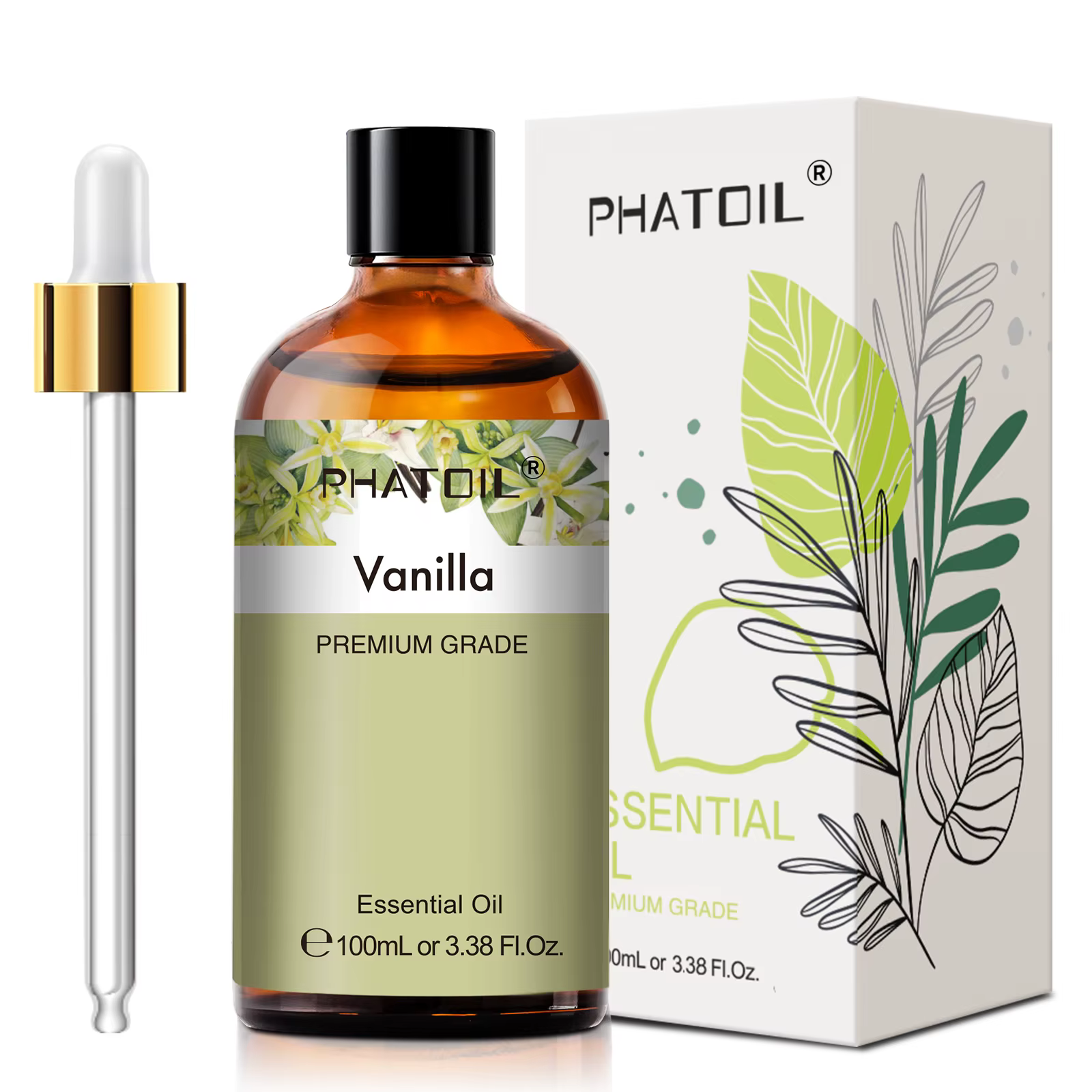 PHATOIL 100ml huile essentielle d'eucalyptus pour la peau lavande vanille jasmin citron bergamote