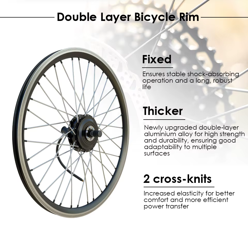 Moteur de roue avant ou arrière pour vélo, moteur de moyeu sans balais 36V 48V 250W 350W 500W, puissance adaptée aux roues de 20 pouces à 700c