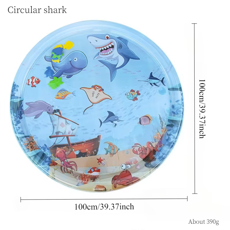 Tapis d'eau sensoriel pour chat, tapis de jeu aquatique pour chat en PVC, tapis d'éveil interactif pour chat avec poissons océaniques, jouet interactif pour chat