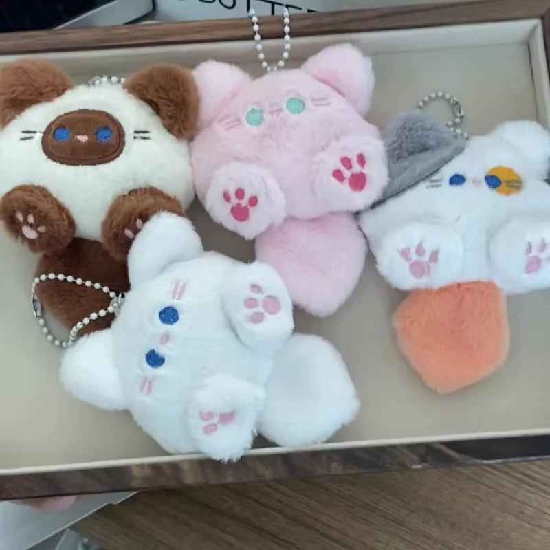 Lot de 3 porte-clés chiot en peluche douce, breloque fantaisie pour sac à dos, accessoire mignon pour sacs, pendentif, cadeau de vacances pour étudiants