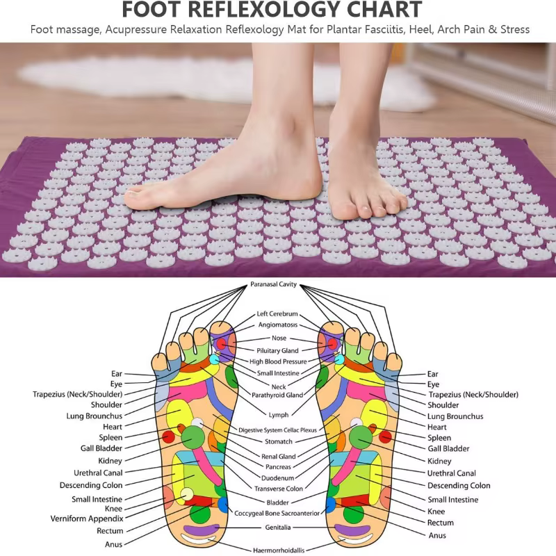 Tapis de massage par acupression de grande taille