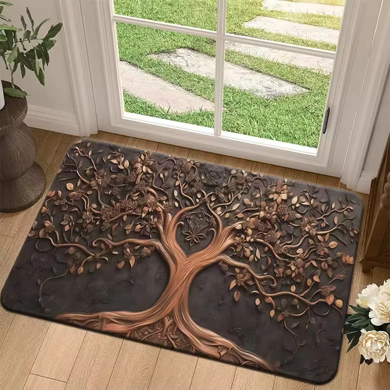 Tapis de style moderne, couleur bleu-vert foncé, pour chambre à coucher, salon, cuisine, décoration intérieure, décoration de maison de vacances