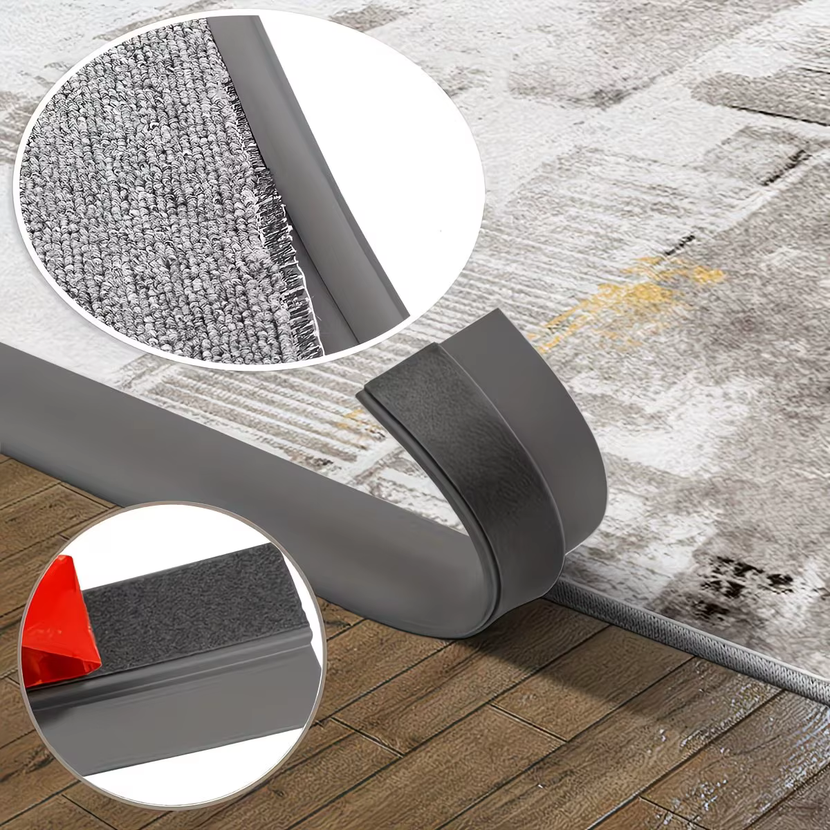 1 pièce 1/3 mètre Bande de finition de tapis en PVC