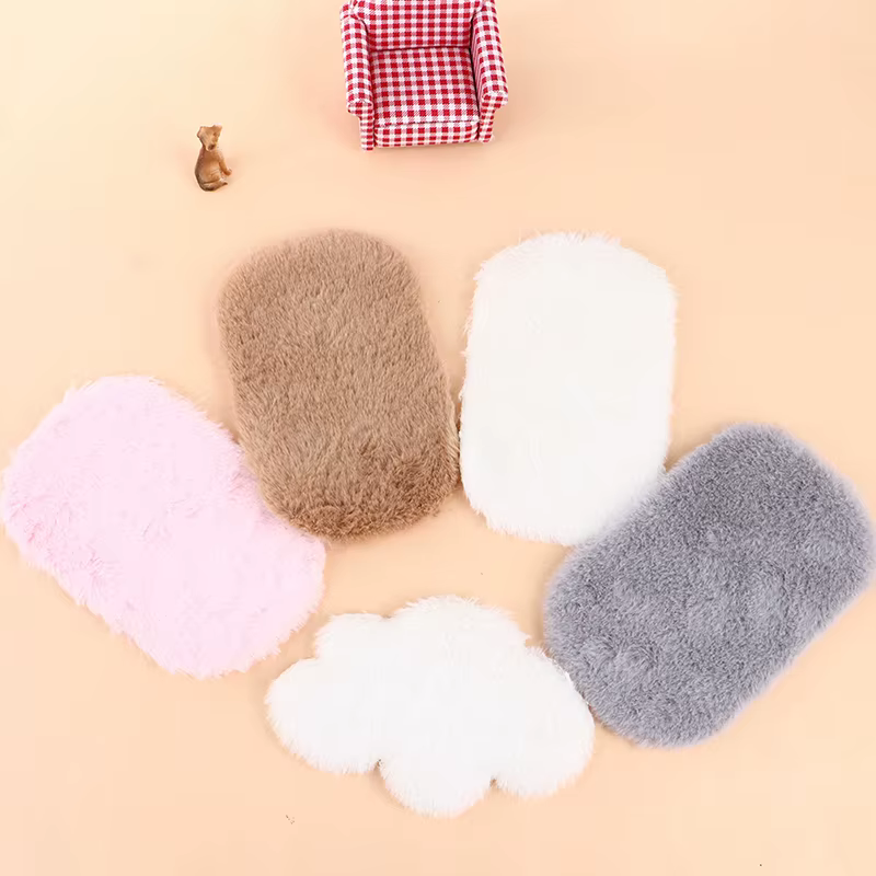 Tapis en peluche en forme de nuage rond en fourrure