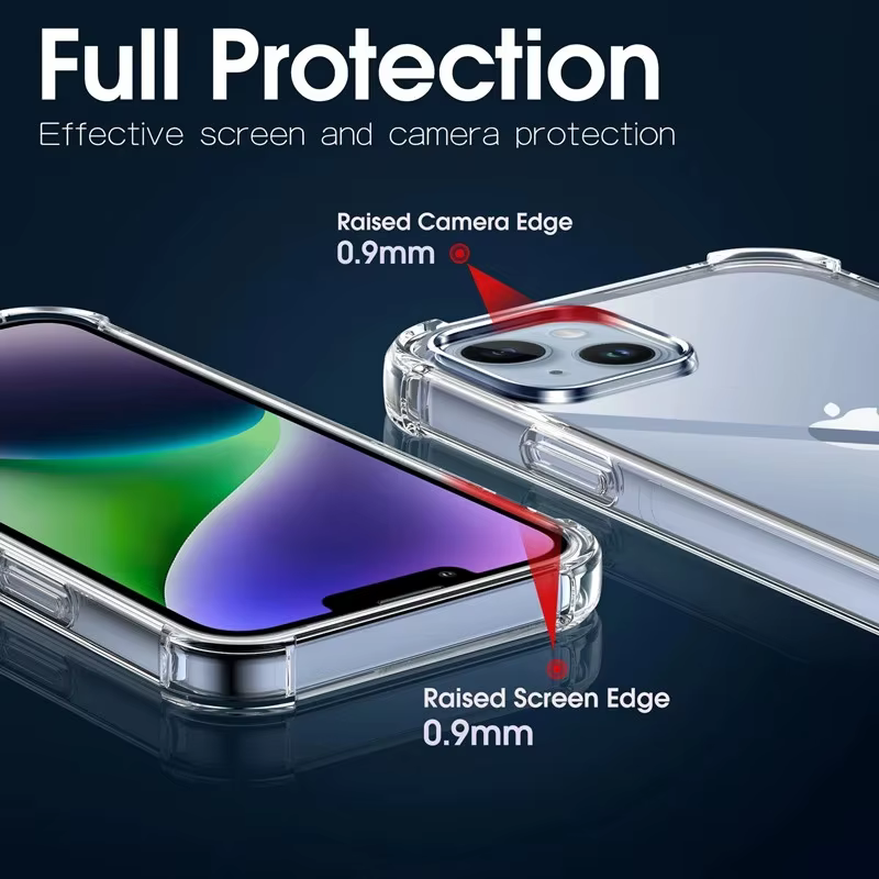 Coque de téléphone transparente antichoc pour iPhone 15 14 11 13 12 Pro Max 7 8 Plus X XR XS, Protection en Silicone souple, accessoires transparents
