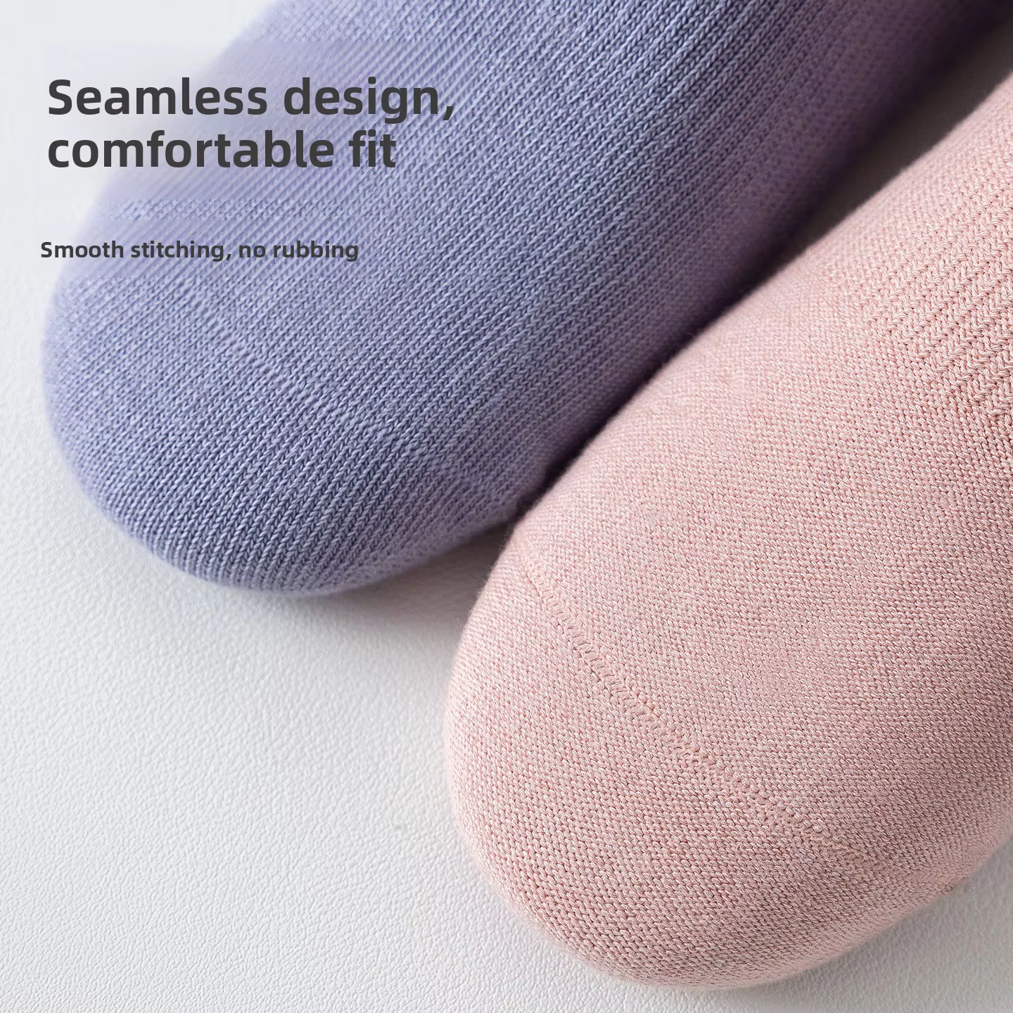 Chaussettes de yoga en pur coton avec bordure en grain de bois