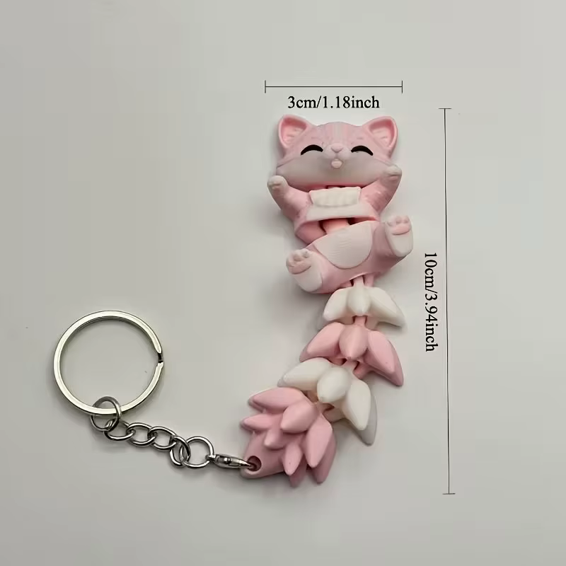 Porte-clés chat rose mignon, un accessoire adorable adapté aux sacs à main, aux sacs à dos et aux portefeuilles