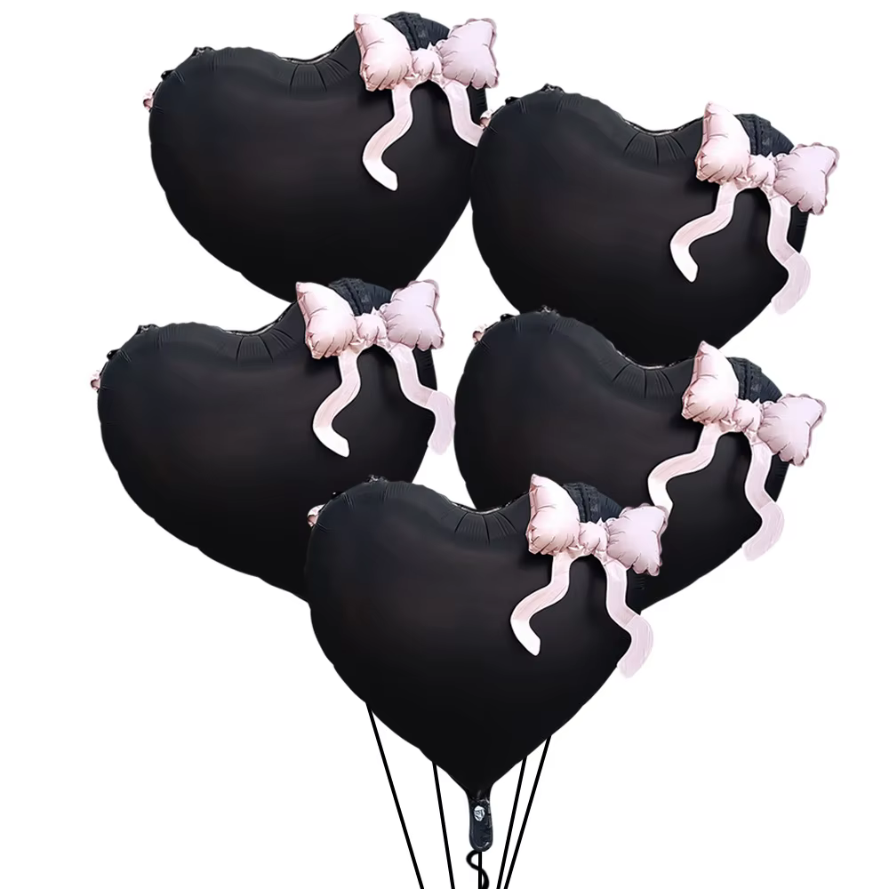 Lot de 5 ballons en aluminium en forme de cœur de pêche de 22 pouces, adaptés aux fêtes d'anniversaire, à la Saint-Valentin, aux mariages de fiançailles, aux enterrées, aux célébrations d'anniversaire