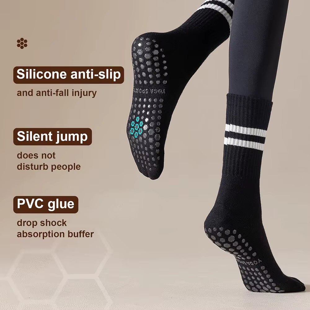 Chaussettes de yoga et de pilates avec poignées pour femmes
