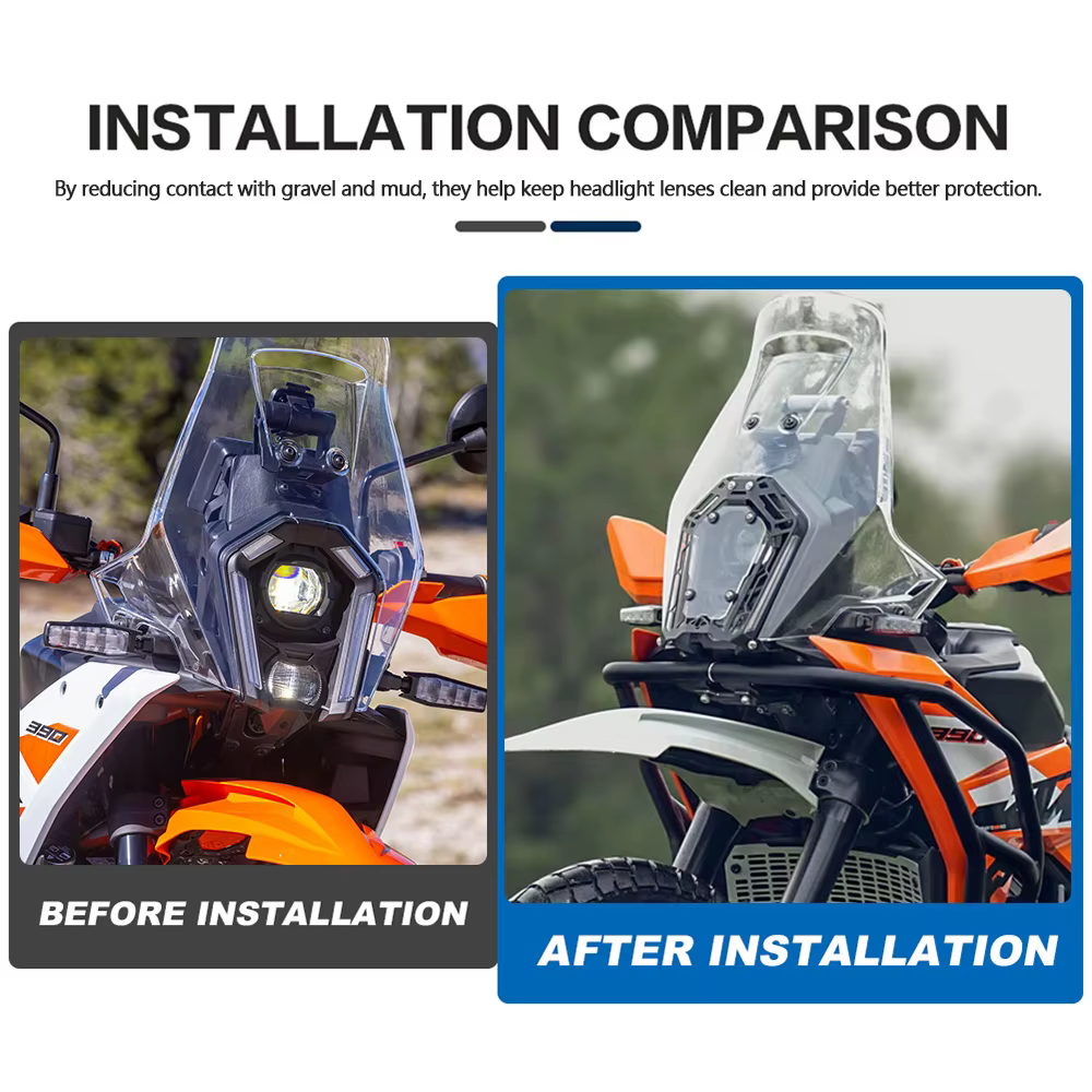 Accessoires de moto pour KTM 390 Adventure /X, couvercle de protection des phares, protection des lentilles des phares, support de téléphone pour navigation GPS