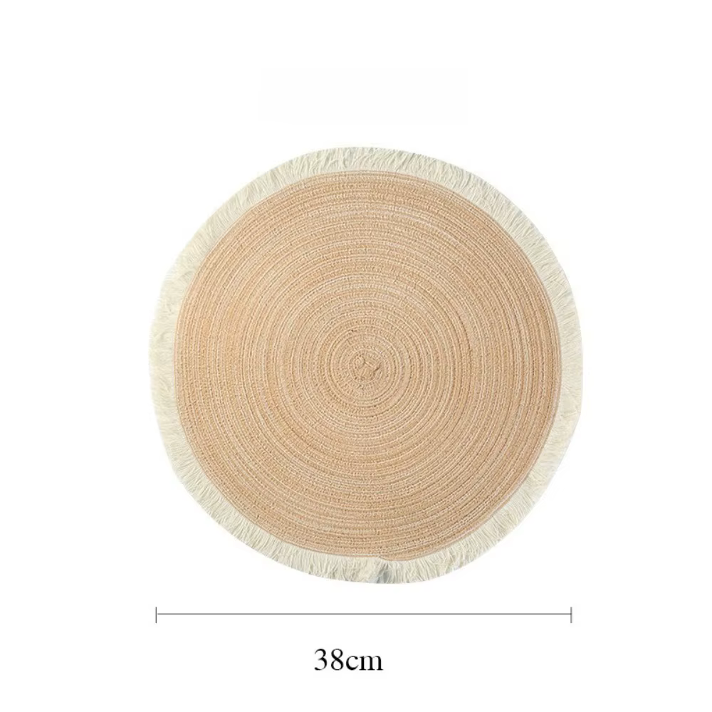 Ensemble de 4 pièces de napperon de 38cm, tapis de protection de table antidérapant, respectueux de l'environnement, rond, Anti-brûlure