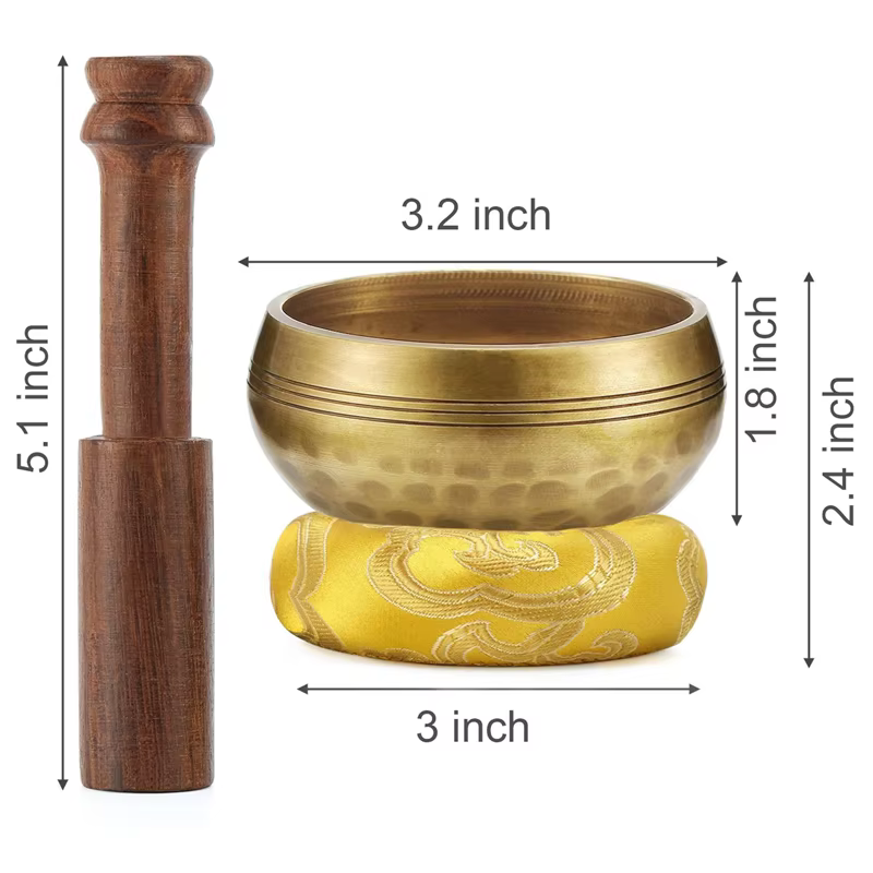 3Pcs 3.2 pouces bol chantant tibétain Zen méditation Yoga bol