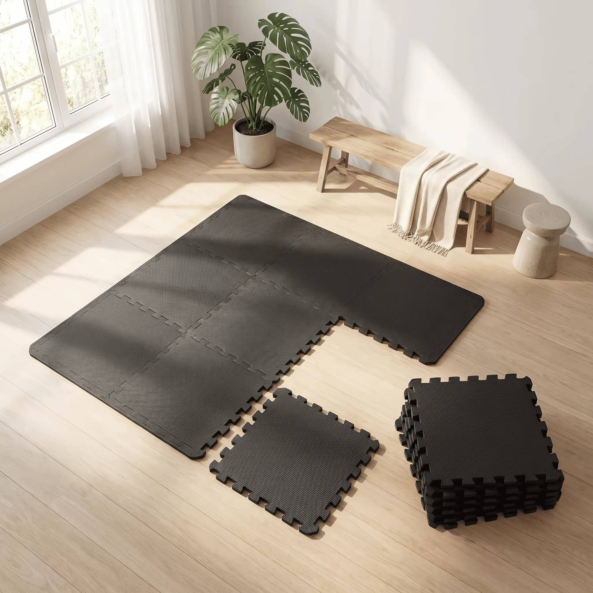 Lot de 10 dalles de sol emboîtables en mousse EVA 30x30x1cm