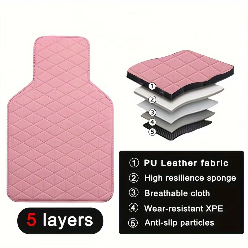 Tapis de sol de voiture en cuir PU imperméable, 4 pièces, durable et à la mode, protection toutes saisons, facile à nettoyer, améliore l'intérieur
