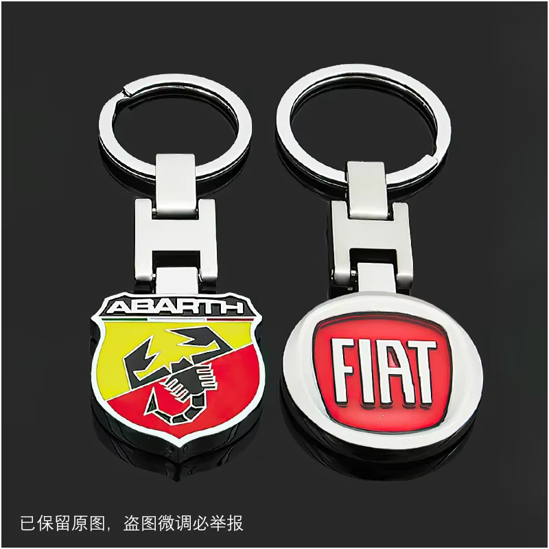 Porte-clés emblème de voiture, accessoires de style automobile pour FIAT 500 Ducato Panda Grande Punto Tipo Abarth Pulse Strada 600 Abarth