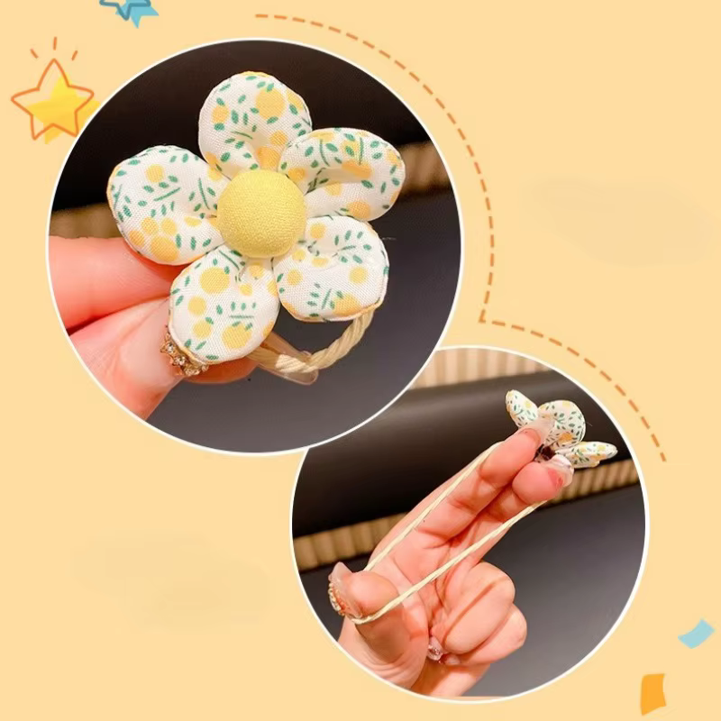 10 pièces/ensemble bébé fille mignon fleur bandes de cheveux enfants élastique pour queue de cheval enfants doux chouchous élastique en caoutchouc filles cheveux accessoires