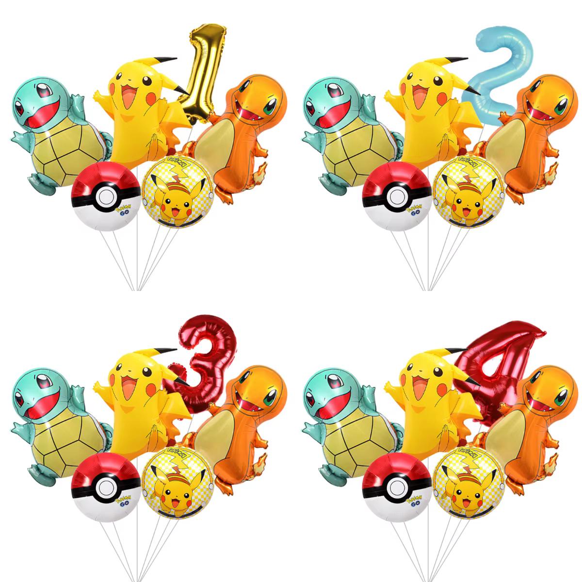 Ballons en aluminium à hélium pour fête d'anniversaire Pokemon, ballons Pikachu pour enfants, fournitures de décoration de fête, baby shower