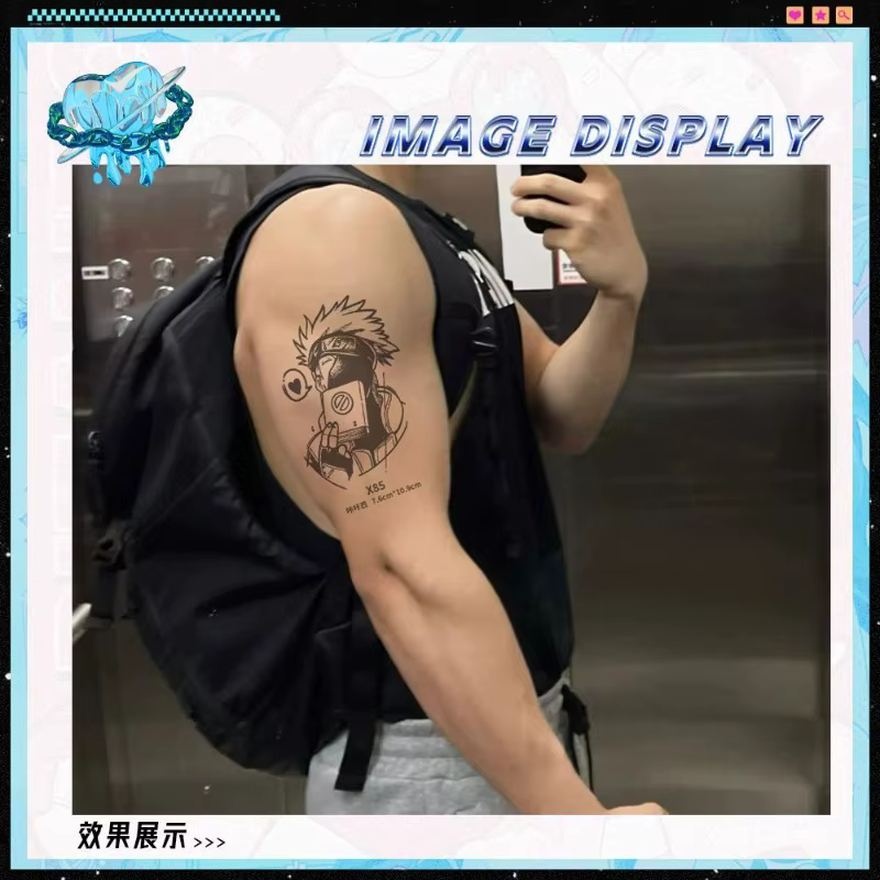Autocollants de tatouage Naruto mignons et personnalisés, imperméables, résistants aux rayures, non réfléchissants, autocollants de tatouage durables, cadeau