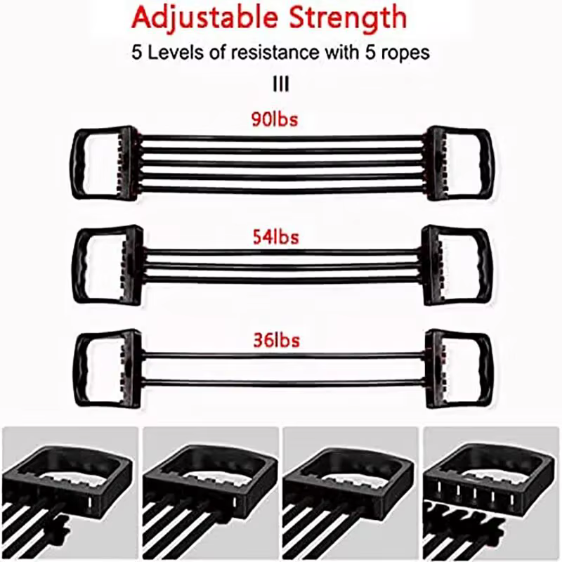 Ensemble d'entraînement complet du corps – Extenseur de poitrine avec 5 bandes de résistance amovibles pour Pilates