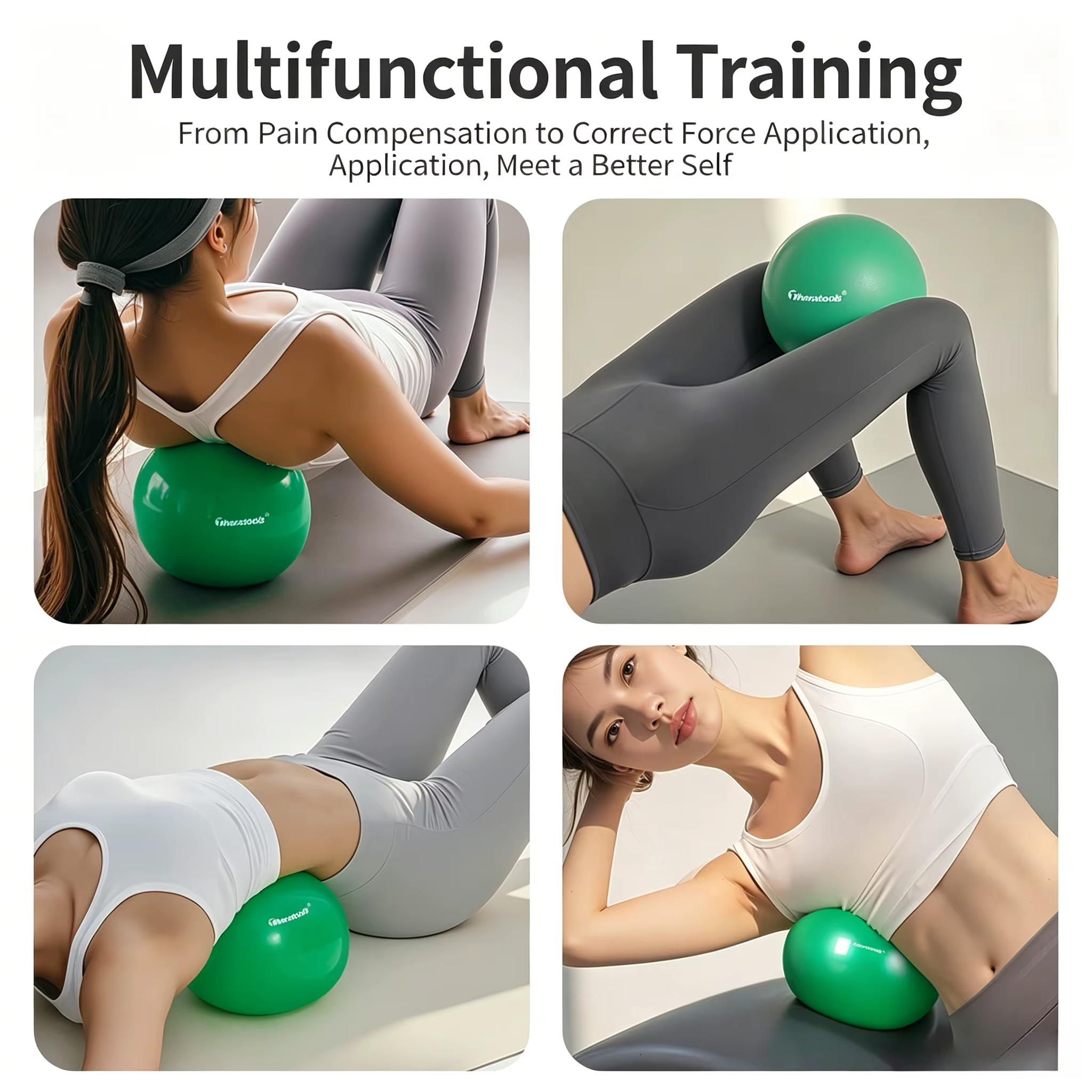 Petit ballon vert de Pilates pour la pression abdominale