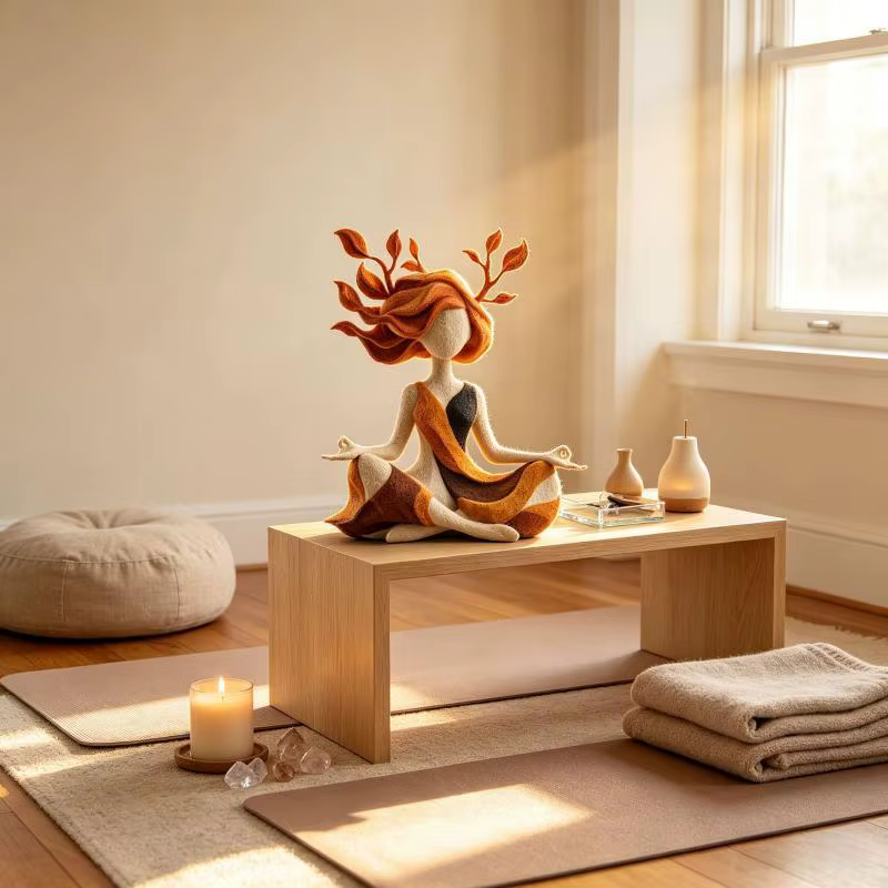Figurine de méditation en résine de style moderne