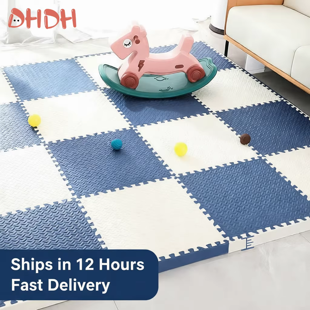 Tapis de jeu pour bébé épais de 2.5cm, carreaux en mousse EVA, Puzzle antidérapant imbriqué, pour chambre d'enfant, tapis de sol de sécurité pour tout-petits