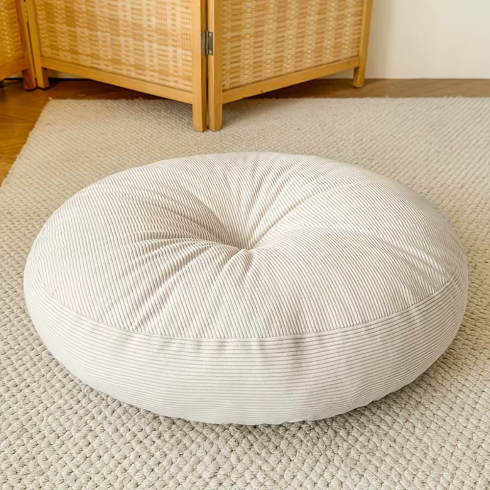 Coussin rond épais, oreiller de yoga de méditation doux et confortable