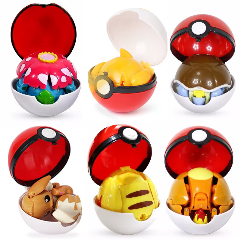 Pokemon Pokeball Transformer Pikachu Figure, Charizard, Venusaur, Blastoise, Mewtwo, pouvez-vous arados, Solgalbones, Lunala, Eevee Poke Ball Toy Gift