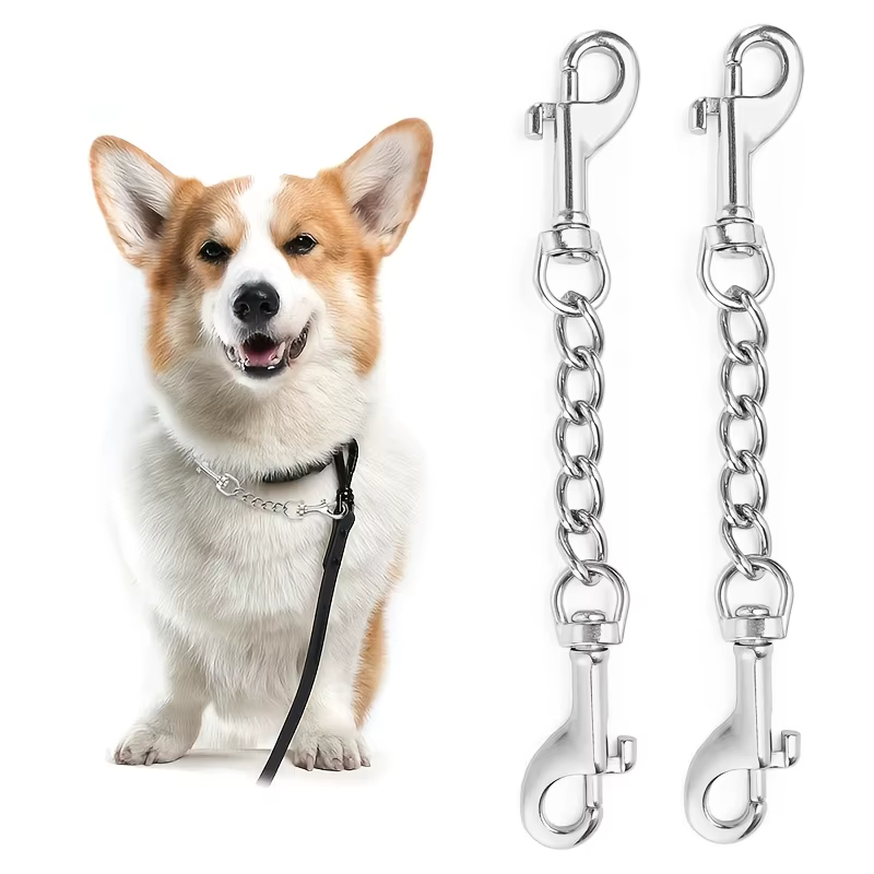 Sangles de remplacement pour collier de petit chien, boucle de harnais avec laisse à chaîne métallique, sangle de rechange sécurisée pour connexion.