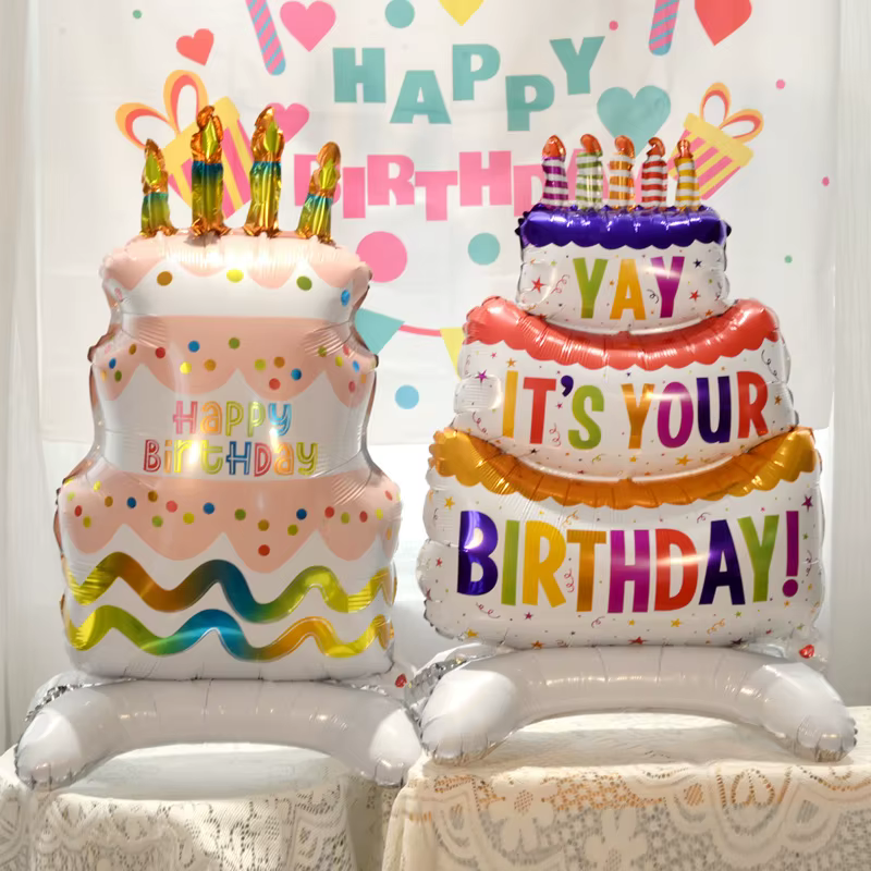 Ballons à gâteau sur pied, dessin animé, pour enfants et adultes, joyeux anniversaire, décor de fête prénatale, fourniture d'accessoires Photo, nouvelle collection