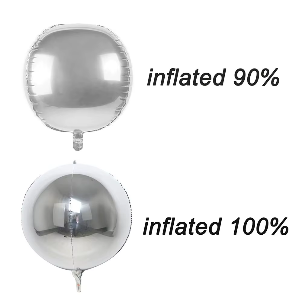 10 pièces argent 4D ballons ronds 10 18 22 32 pouces grands ballons en feuille d'argent métallique pour anniversaire mariage décorations de fête en argent