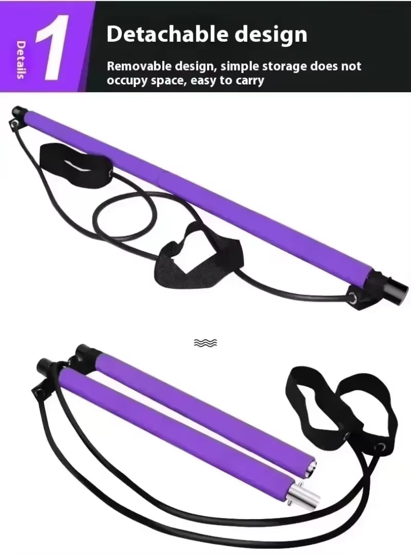 Bâton de barre de Yoga Pilates Portable avec bande de résistance