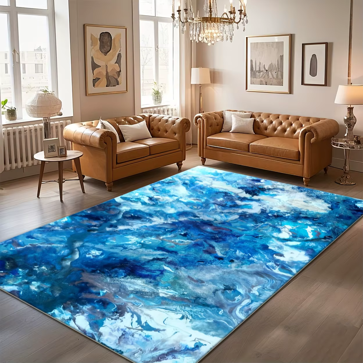 Grand tapis rectangulaire lavable, durable et résistant aux taches, idéal pour les entrées et couloirs à fort trafic.