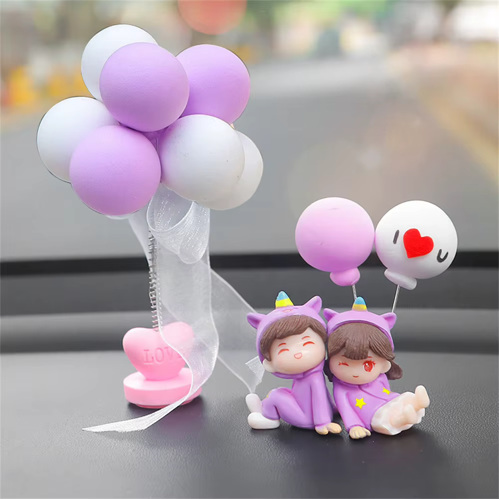 Vêtements de nuit licorne pour Couple, décoration de voiture, modèle de figurine de dessin animé, Console centrale automatique, ornements de tableau de bord, accessoires d'intérieur de voiture