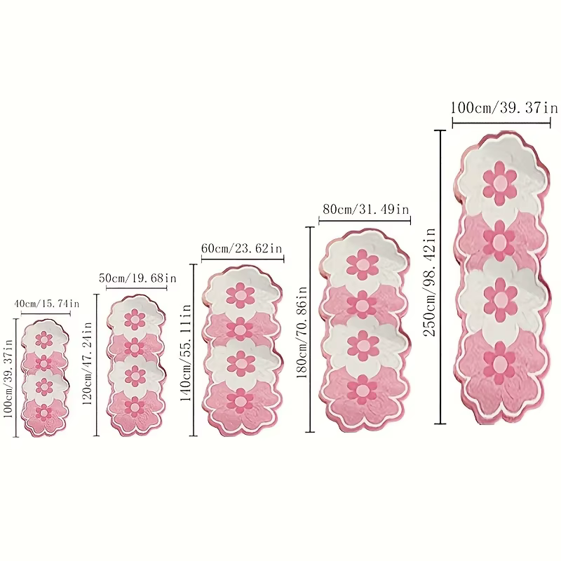 VIKAMA Tapis de chevet en forme de fleur rose