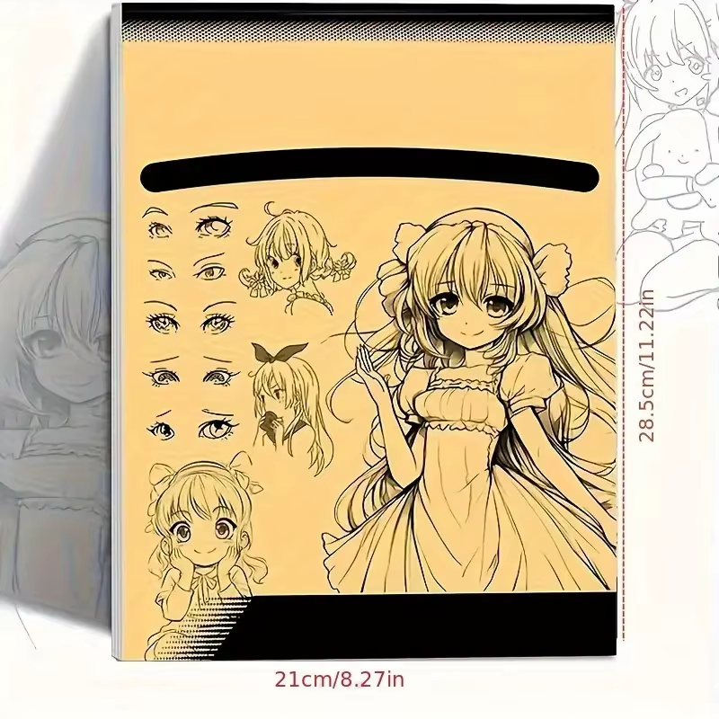 Livre de dessin au trait de personnages d'anime pour débutants – 48 pages de contours simples dessinés à la main pour le traçage et la pratique de la peinture