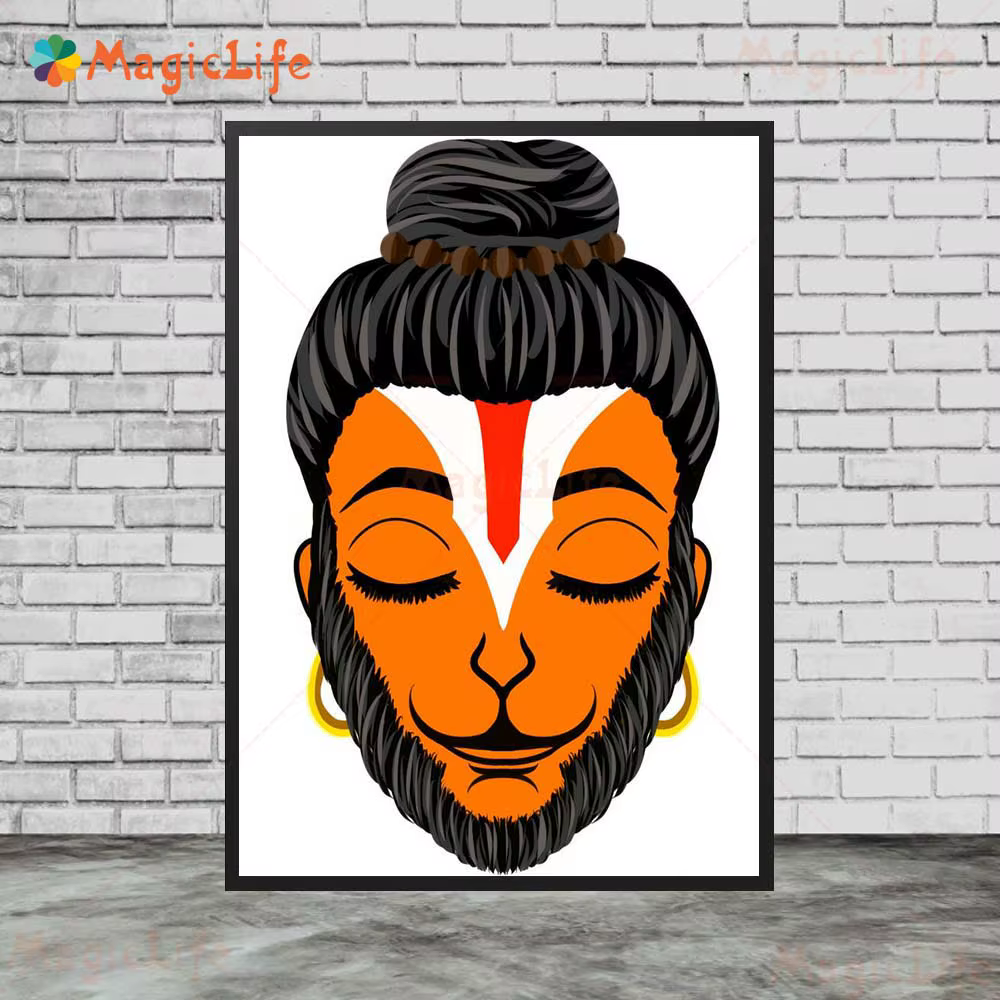 Affiches de dessin animé de méditation Hanuman