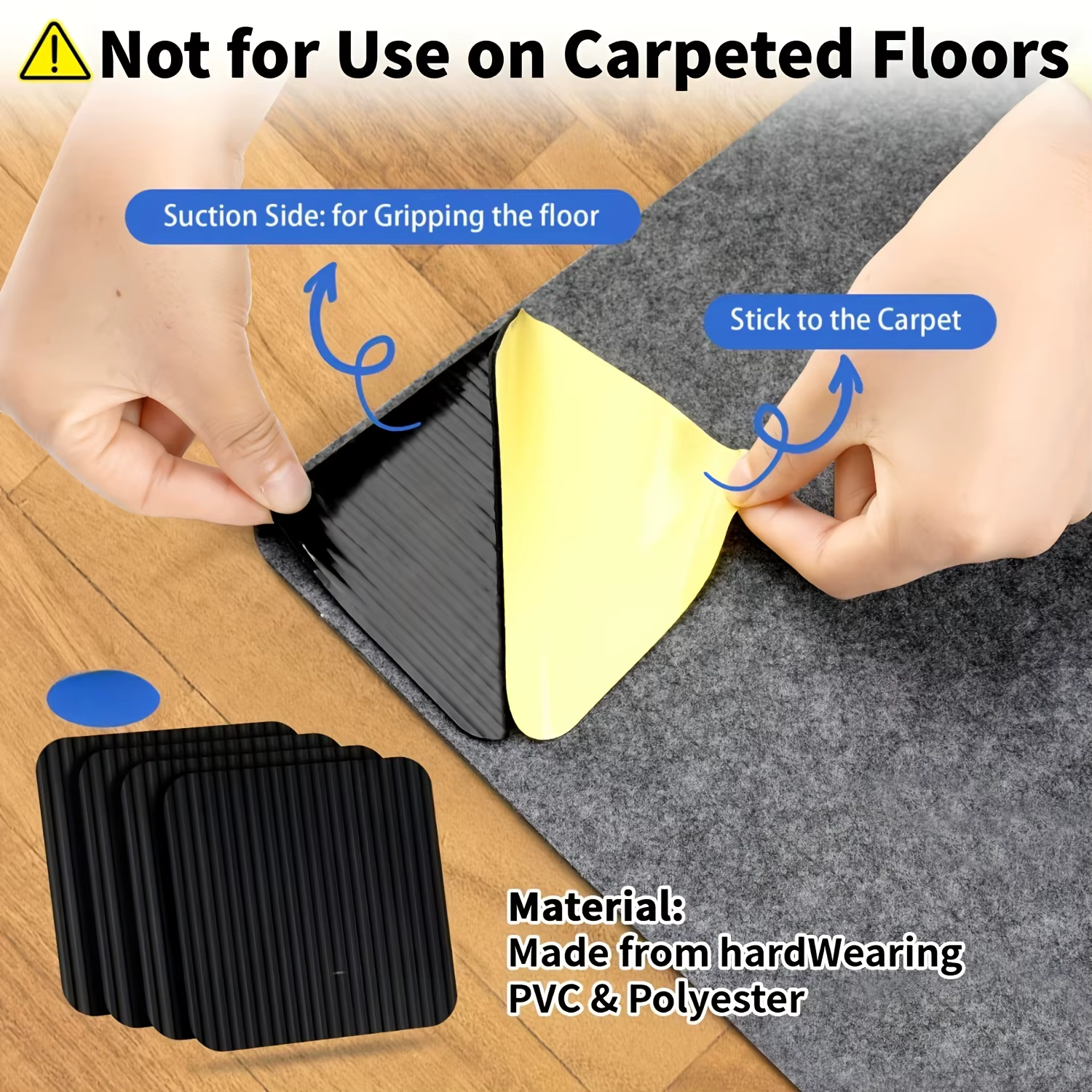 8/12x Sous-couche antidérapante pour tapis