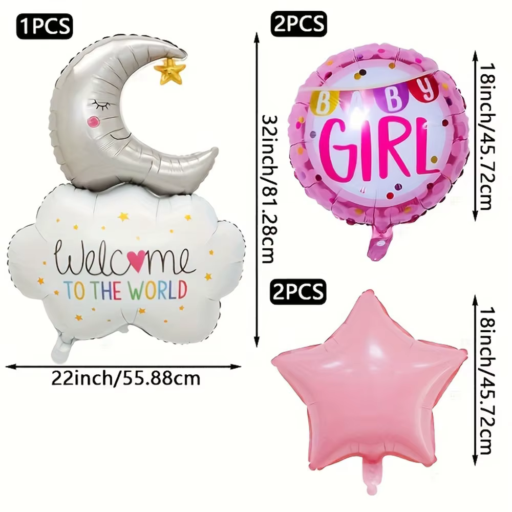 Ballons de décoration pour fête prénatale, nuage, lune, bleu, rose, bébé garçon et fille, révélation du sexe, décoration bienvenue dans le monde
