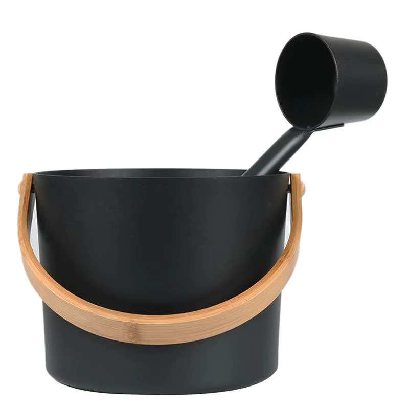 Seau de Sauna hôtel outil Portable luxueux seau de Sauna cuillère à Long manche salle de bain pratique pour douche accessoires de bain