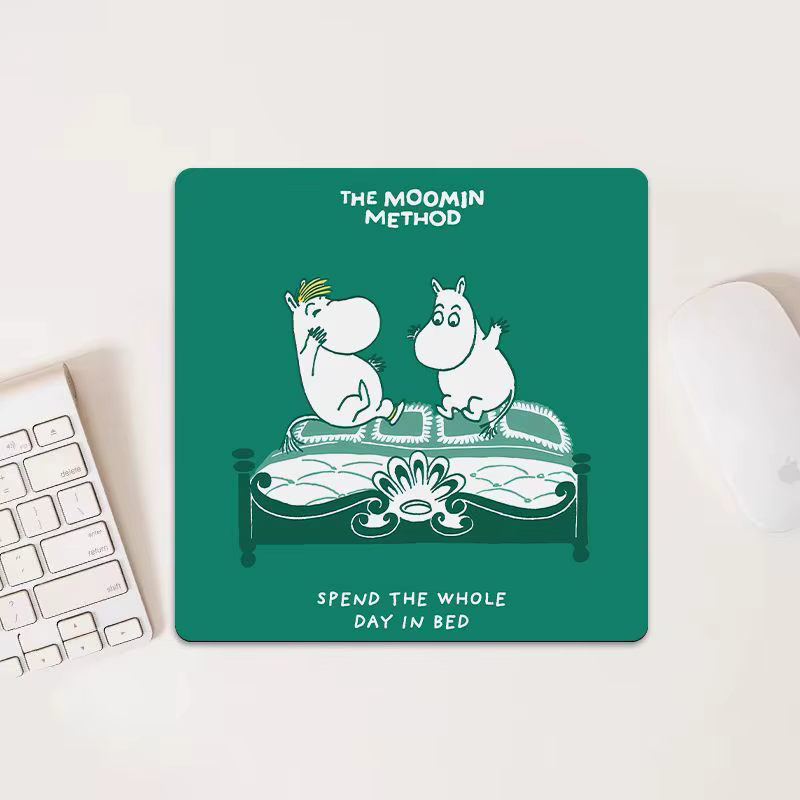 Nouveau tapis de souris Kawaii Anime Moomins 22x22cm, personnage de dessin animé mignon, créatif, impression HD, tapis de table, articles ménagers