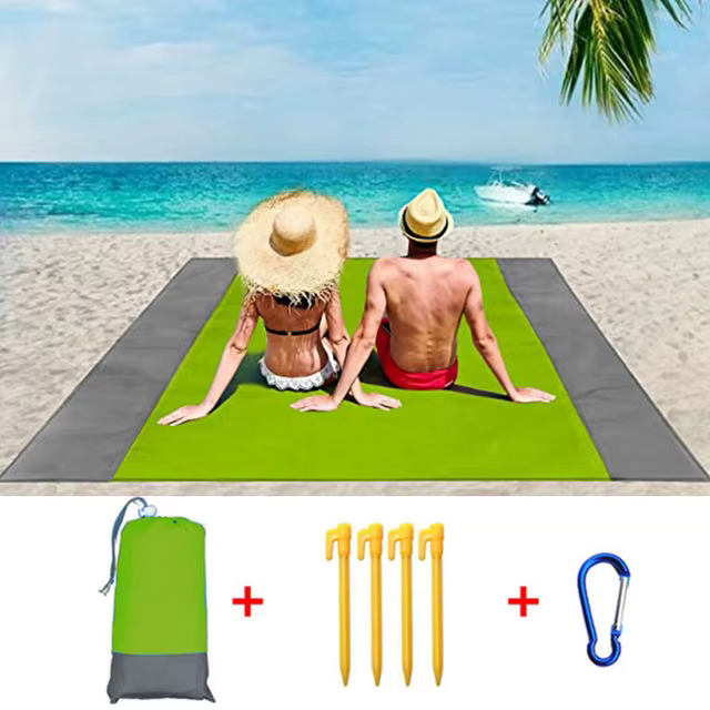 2025 mode sans sable serviettes de plage tapis Anti sable tapis de plage imperméable couverture de plage surdimensionné poche pique-nique Camping tapis coupe-vent
