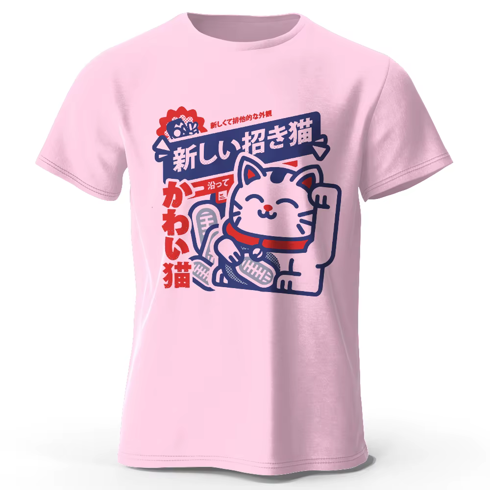T-Shirt 100% coton imprimé Anime Kawaii, T-Shirt à manches courtes à col rond doux et respirant, Style Harajuku unisexe